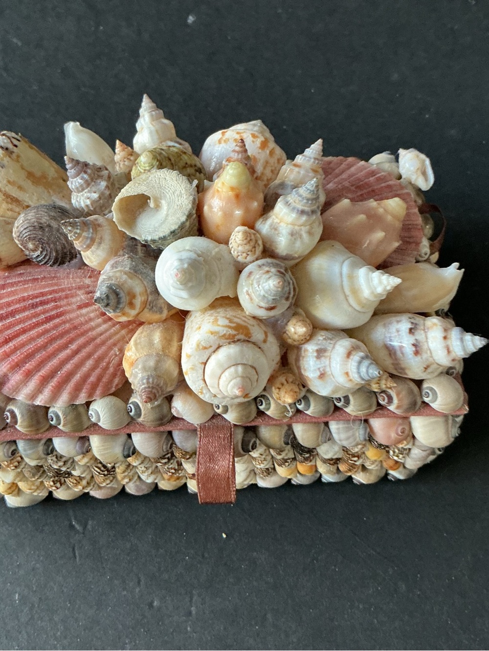 Seashell Accent Box in Pink and Cream — Decorative Home Accent - Picture 3 of 5